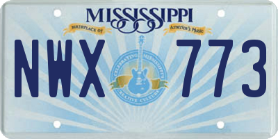 MS license plate NWX773