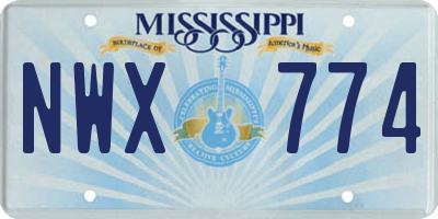 MS license plate NWX774