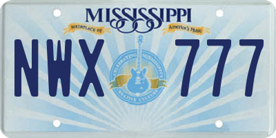 MS license plate NWX777