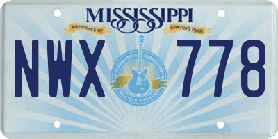 MS license plate NWX778