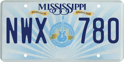 MS license plate NWX780