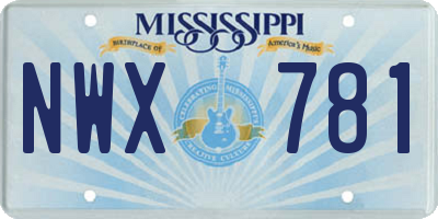 MS license plate NWX781