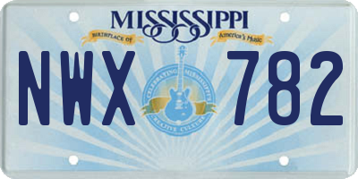 MS license plate NWX782
