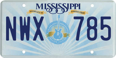MS license plate NWX785