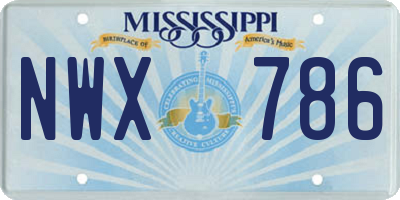 MS license plate NWX786