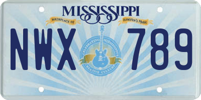 MS license plate NWX789