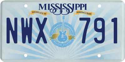 MS license plate NWX791