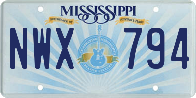 MS license plate NWX794