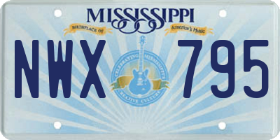 MS license plate NWX795