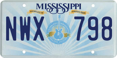 MS license plate NWX798
