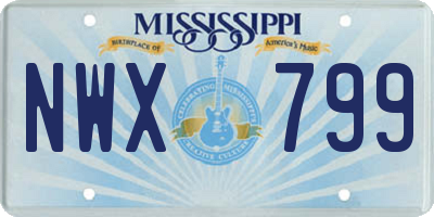 MS license plate NWX799