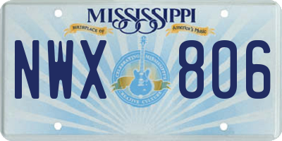 MS license plate NWX806