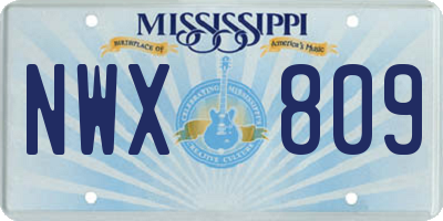 MS license plate NWX809