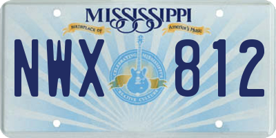 MS license plate NWX812