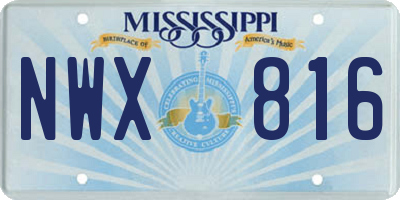 MS license plate NWX816