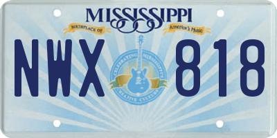 MS license plate NWX818