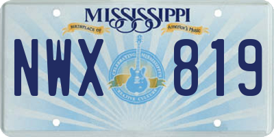 MS license plate NWX819