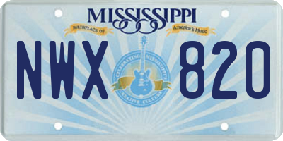 MS license plate NWX820