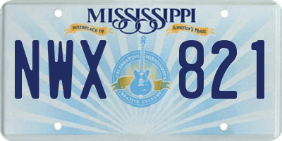 MS license plate NWX821