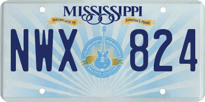 MS license plate NWX824