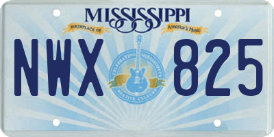 MS license plate NWX825