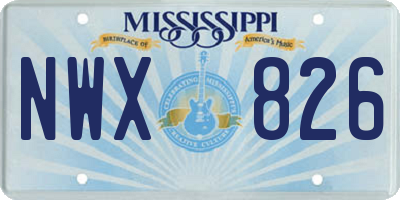 MS license plate NWX826