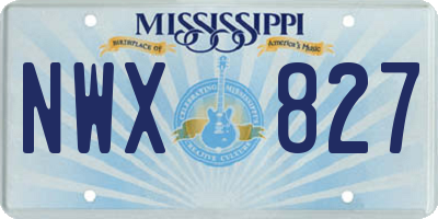 MS license plate NWX827
