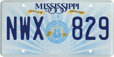 MS license plate NWX829