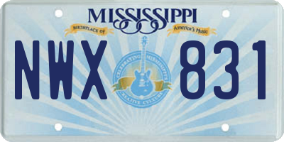 MS license plate NWX831