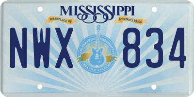 MS license plate NWX834