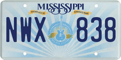 MS license plate NWX838