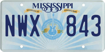 MS license plate NWX843