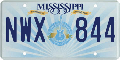 MS license plate NWX844