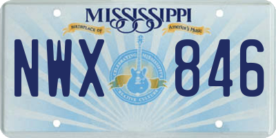 MS license plate NWX846