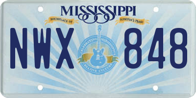MS license plate NWX848