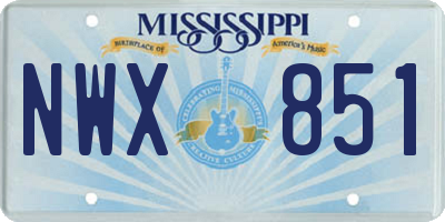 MS license plate NWX851