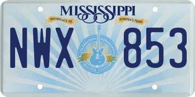 MS license plate NWX853