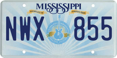 MS license plate NWX855