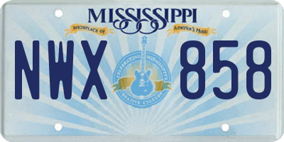 MS license plate NWX858