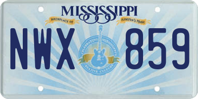 MS license plate NWX859