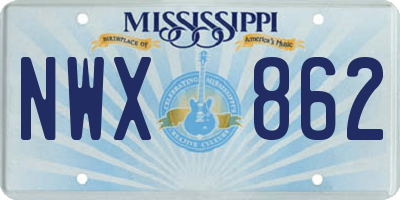 MS license plate NWX862