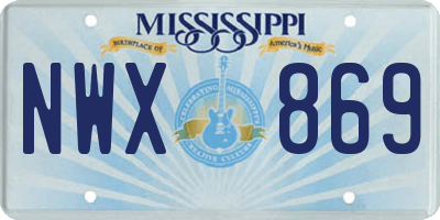 MS license plate NWX869