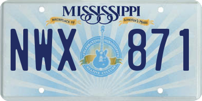 MS license plate NWX871