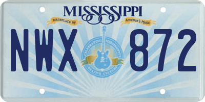 MS license plate NWX872