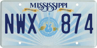 MS license plate NWX874