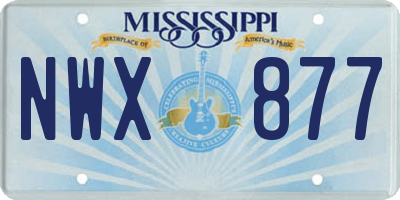 MS license plate NWX877
