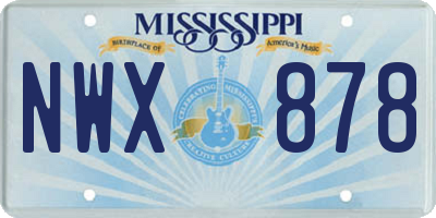 MS license plate NWX878