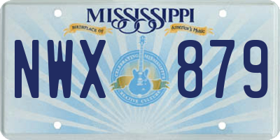 MS license plate NWX879