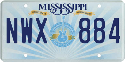 MS license plate NWX884