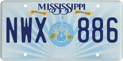 MS license plate NWX886